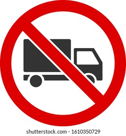 No cargo delivery vector icon. Flat No cargo delivery symbol is isolated on a white background.