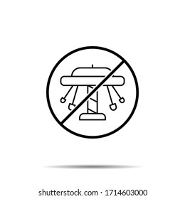 No Carousel, flying chairs icon. Simple thin line, outline vector of amusement ban, prohibition, embargo, interdict, forbiddance icons for ui and ux, website or mobile application