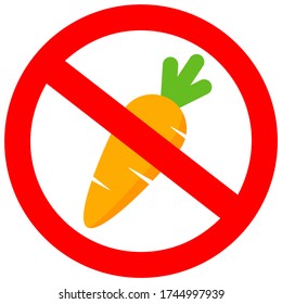 No carrots, do not feed the horses sign on white background