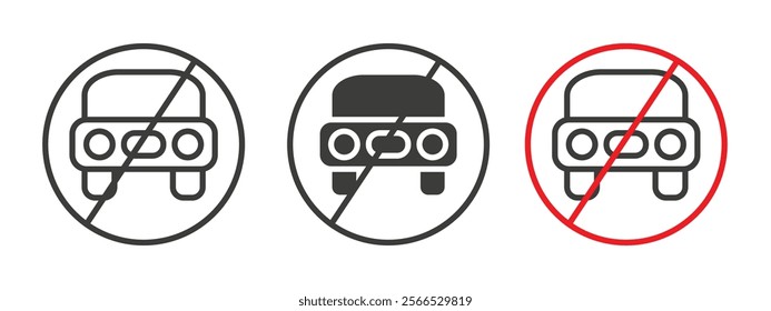 No cars signs collection for website design, app, UI design.