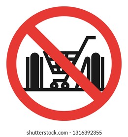 No carts escalator icon. Simple illustration of no carts escalator vector icon for web design isolated on white background