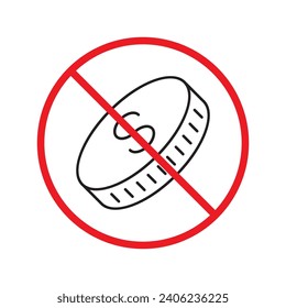 No cash icon. Forbidden payment icon. No money vector sign. Prohibited cash payment vector icon. Warning, caution, attention, restriction casinocoins flat sign design. Do not pay dollar coin pictogram