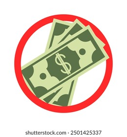 No cash. No cash accepted. Money payment theme. Vector illustration.