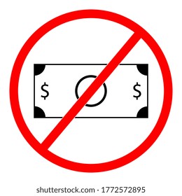 No Cash sign icon. Money symbol. Coin.