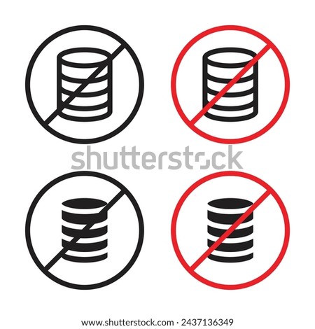 No Cash Sign Vector Icon Set. Electronic Payment Preference Emblem vector symbol for UI design.
