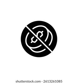 No cash solid icon. Tax free sign solid icon vector design good for web or mobile app