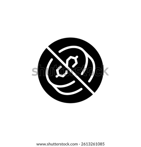 No cash solid icon. Tax free sign solid icon vector design good for web or mobile app