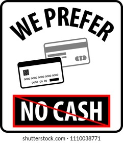 Ohne Bargeld, bevorzugen wir Plastik-Geld-Vektorgrafik