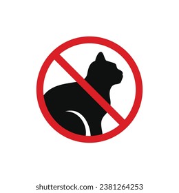 Ningún gato permite símbolo de símbolo de icono aislado en fondo blanco
