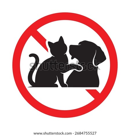 no cat no dog no pet allowed signage logo silhouette 3