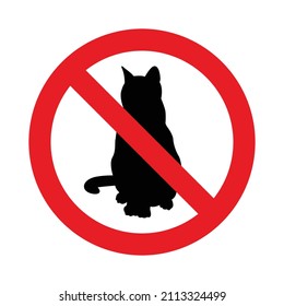 No cat sign isolated on white background. Vector eps10