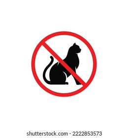 Kein Katzensymbol. Keine Katze erlaubt Symbol-Vektorgrafik
