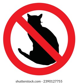 Keine Katzen erlaubt in Schwarz und Rot