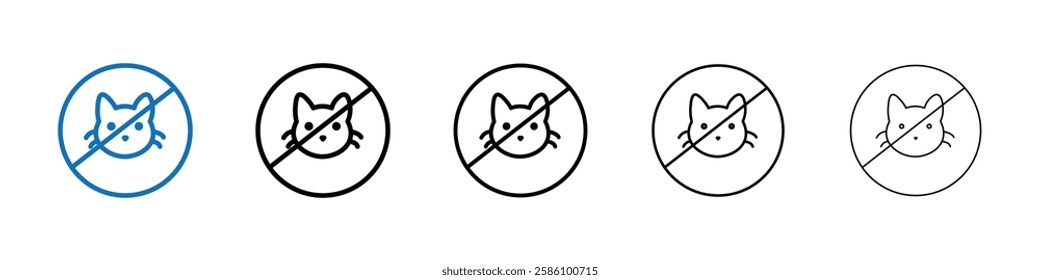 No cats allowed icon Outline vector logo for web ui