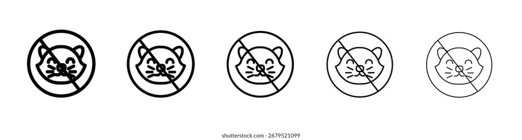 Keine Katzen erlaubt Symbol dünne Linie Gliederungssatz oder Sammlung