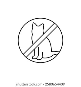 No cats allowed icon Vector logo set flat