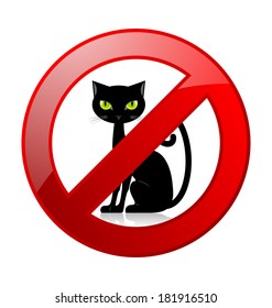 No cats allowed permission sign isolated on white background