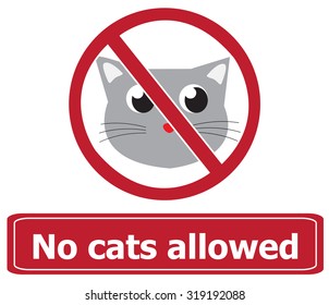 No cats allowed permission sign isolated on white background