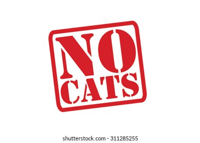 NO CATS red Rubber Stamp Vector over a white background.