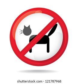 No cats sign, do not allowed, illustration