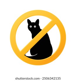 No cats Sign Label Symbol Icon Vector Illustration