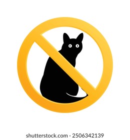 No cats Sign Label Symbol Icon Vector Illustration