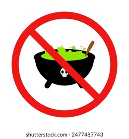 No Cauldron Sign on White Background