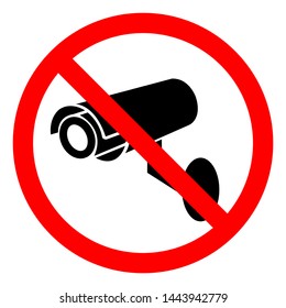 No CCTV Security Camera Symbol Sign, Vector Illustration, Isolate On White Background Label .EPS10