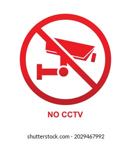 No CCTV sign isolated on white background vector illustration.