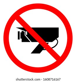 No CCTV Symbol Sign, Vector Illustration, Isolate On White Background Label .EPS10