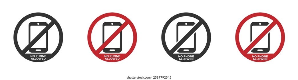 No cell phone allowed vector icon. Phone prohibited icon