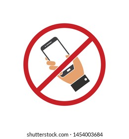 no cell phone, mobile phone prohibited illustration vector 