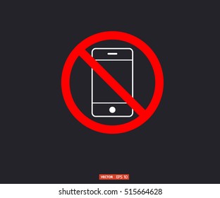 No cell phone, Mobile Phone prohibited, phone logo vector illustration