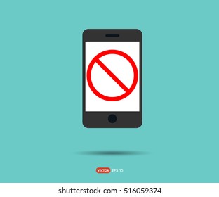 No cell phone, Mobile Phone prohibited, phone logo vector illustration