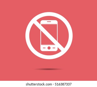 No Cell Phone, Mobile Prohibited  Logo Vector Illustration