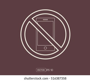 No cell phone, Mobile prohibited, logo vector illustration