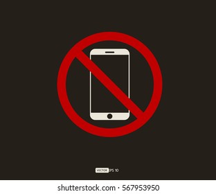 No cell phone, Mobile Phone prohibited, phone logo vector illustration