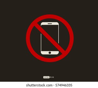 No cell phone, Mobile Phone prohibited, phone logo vector illustration