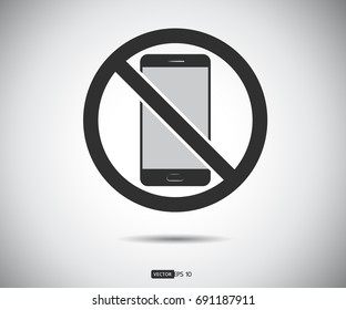 No cell phone, Mobile Phone prohibited, phone logo vector illustration
