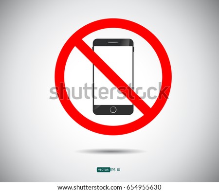 No cell phone, Mobile Phone prohibited, phone logo vector illustration