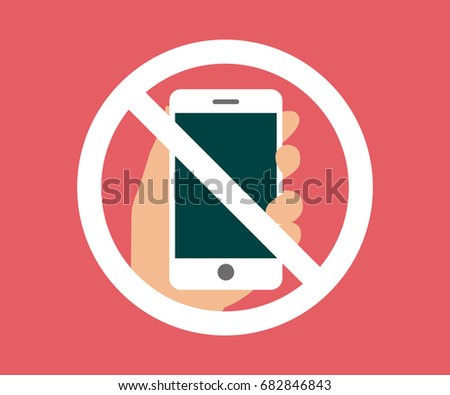 No cell phone, Mobile Phone prohibited, phone logo vector illustration