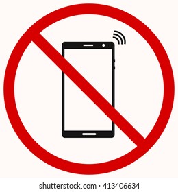 No Cell Phone Sign.No call sign. Red prohibition vector symbol. You can simply change color and size