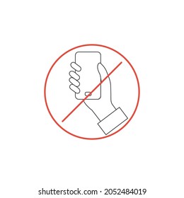No cell phone sign. Icon no talking and calling. Cell phone prohibition