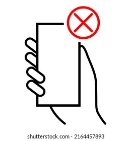 No cell phone sign. Icon no talking and calling. Cell phone prohibition