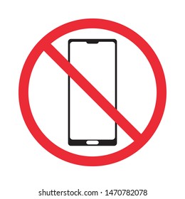 No cell phone sign isolated on white background. Vector icon.