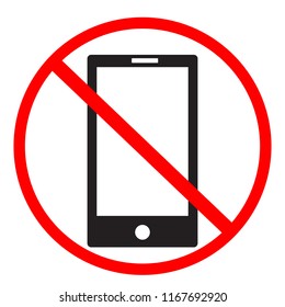 no cell phone sign on white background. no mobile phones icon design for your web site design, logo, app, UI. flat style. no phone symbol. no telephone sign.