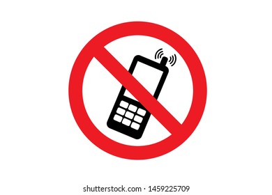 No cell phone sign on white background.