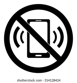 No Cell Phone Sign. Put Phones On Vibration.