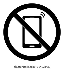 No Cell Phone Sign. Put Phones On Vibration.