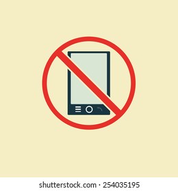No Cell Phone Sign vector illustration.